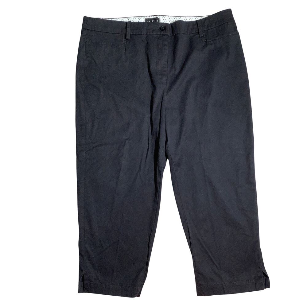 Talbots Perfect Skimmer Capris Women’s Size 14 Black — Classic, Stretch, Casual